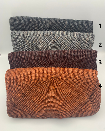 Pochette raphia MANAMBINA : palette de noir