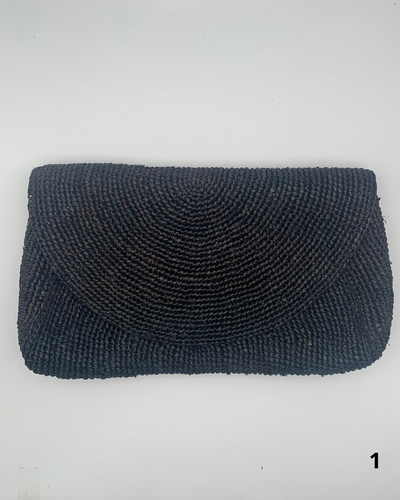 Pochette raphia MANAMBINA : palette de noir