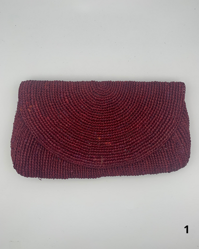 Pochette raphia MANAMBINA : palette de rose