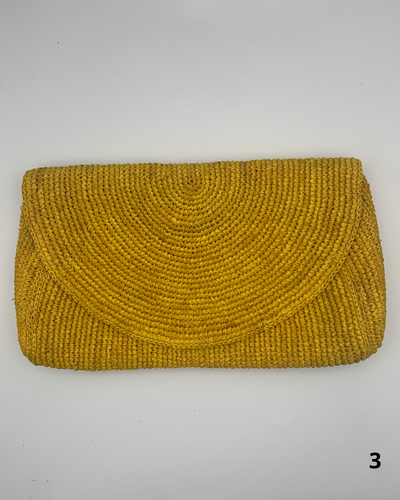 Pochette raphia MANAMBINA : palette de beige