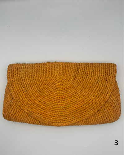 Pochette raphia MANAMBINA : palette de rouge