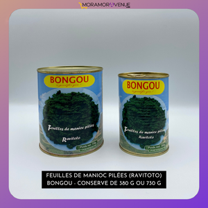 Feuilles de manioc pilées (Ravitoto) Bongou - Conserve de 380 g ou 730 g