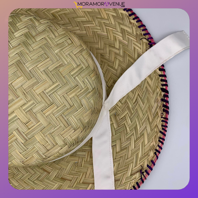 Chapeau canotier BOZAKA avec Ruban blanc